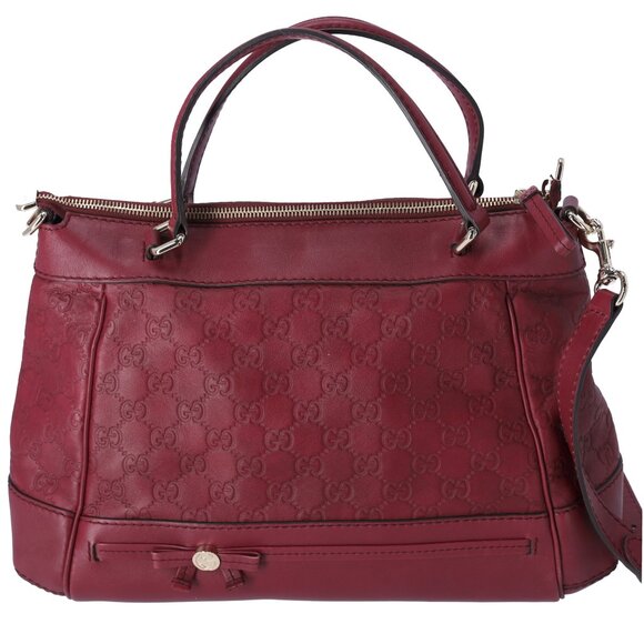 GUCCI Mayfair Guccissima GG Handbag 269894 Bordeaux Leather - Picture 1 of 8